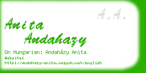 anita andahazy business card