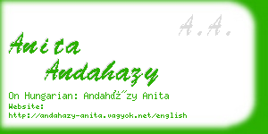 anita andahazy business card